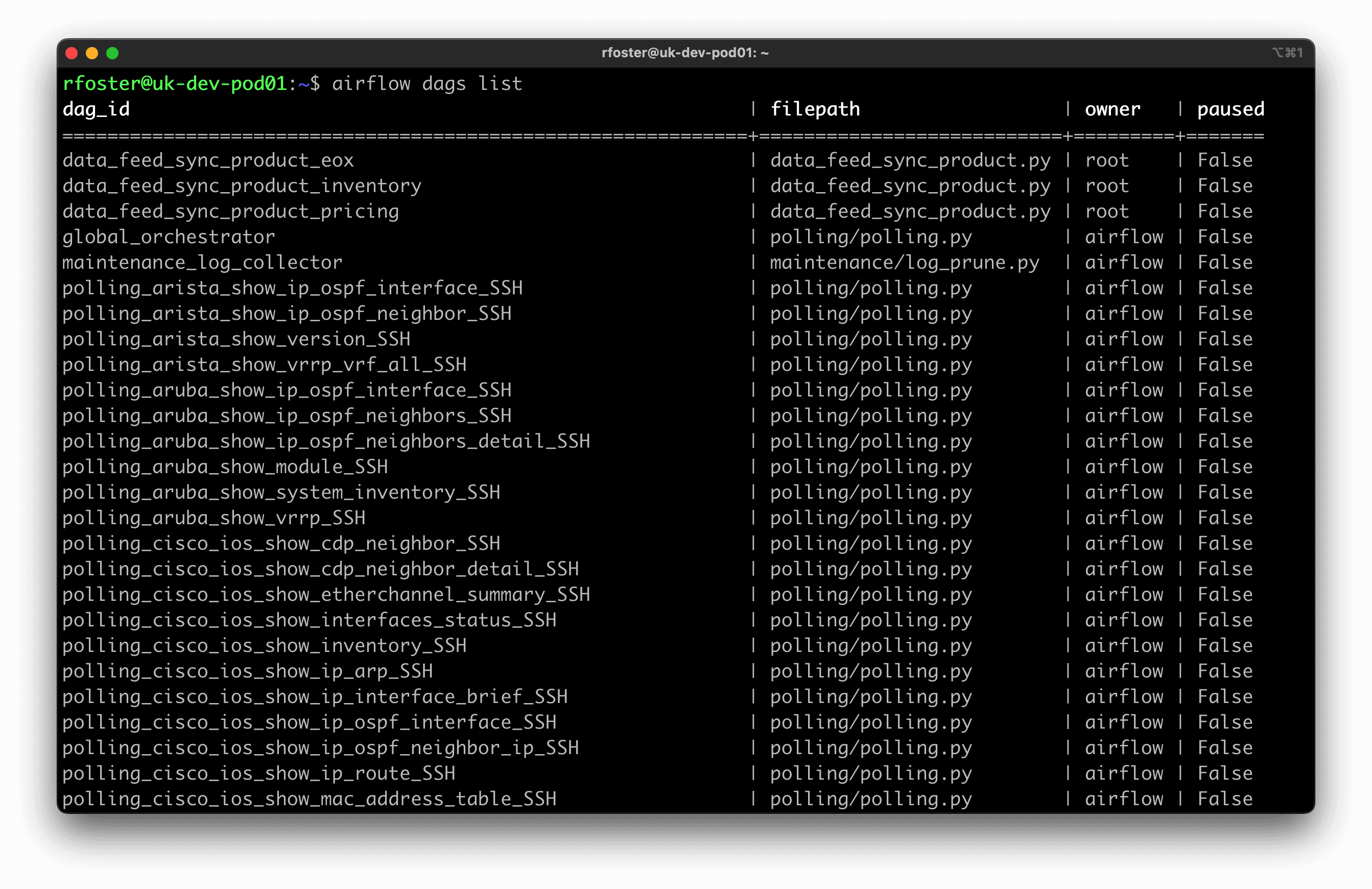 Airflow CLI scripted automation for Netos testing